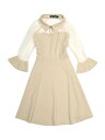 Allegra K Aラインワンピース ハロウィン衣装 ドレス 七分袖 メッシュ シアー パーティー レディース アプリコット M(4)