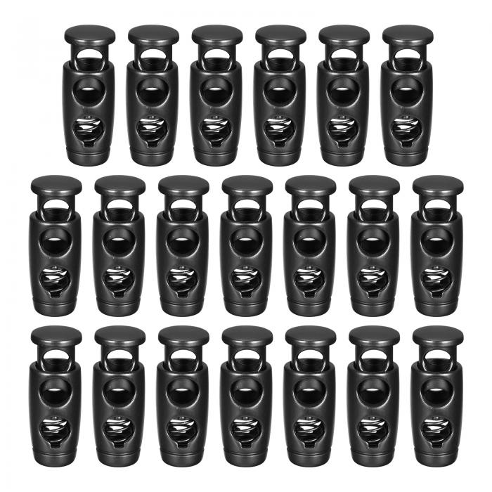 金属コードロック 2穴 バネストッパー ファスナ ースライダー トグルエンド 巾着バッグ バックパック ..