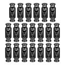 金属コードロック 2穴 バネストッパー ファスナ ースライダー トグルエンド 巾着バッグ バックパック 衣類のストラップ用 電気泳動ブラック 3.8 mm 20...