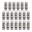 金属コードロック 2穴 バネストッパー ファスナ ースライダー トグルエンド 巾着バッグ バックパック 衣類のストラップ用 パールニッケル 3.8 mm 20個