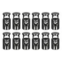 金属コードロック 単穴 バネストッパー ファスナ ースライダートグルエンド プラスチックコードロック 巾着バッグ バックパック 衣類のストラップ用 6 mm ブ...