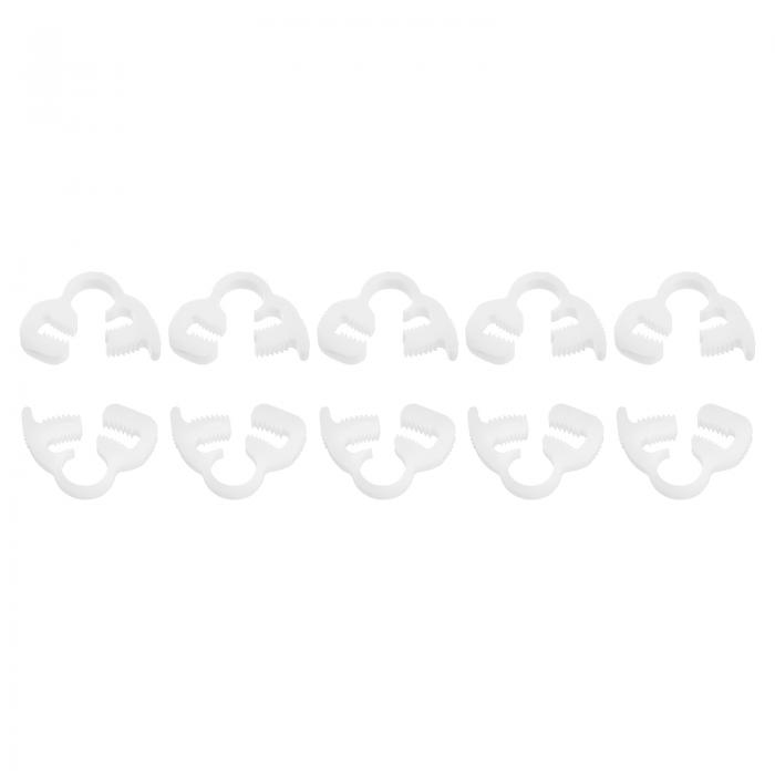 調節可能なダブルスナップグリッ プ ホースクランプ プラスチック 調節可能 複数のラチェットチューブクランプ 家庭用 ホワイト 内径3.8-4.3 mm 10個