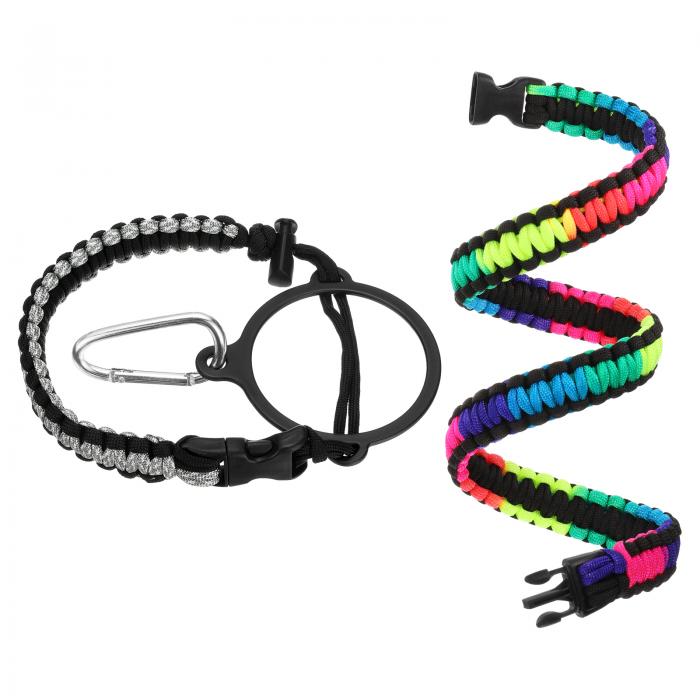 パラコードハンドル 水筒ハンドルストラップ パラコードキャップストラップコード 広口ボトル16ozから6..