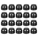 金属コードロック 2穴 バネストッパー ファスナ ースライダートグルエンド 巾着バッグ バックパック 衣類のストラップ用 3.8 mm 電気泳動ブラック 30個