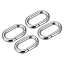 財布ストラップリング 金属 楕円形 スプリングバックル ハードウェア バッグ クラフト DIY アクセサリー フック クリップ用 長さ34mm シルバートーン ...