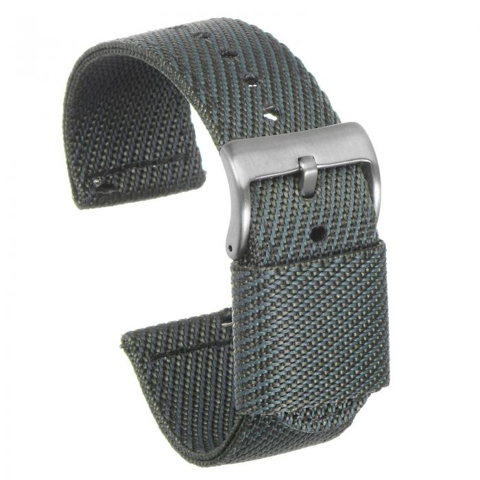 ナイロン時計バンド 24 mm幅 柔らかく心地よいなプレミアムナイロンストラップ シルバーバックル付き ユニバーサル 交換用 キャンバスウォッチバンド グレー