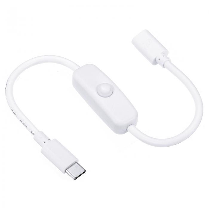 PATIKIL ON/Off スイッチ付き Type-C 延長ケーブル メス-オス延長コード 電源アダプタ サポート コント..