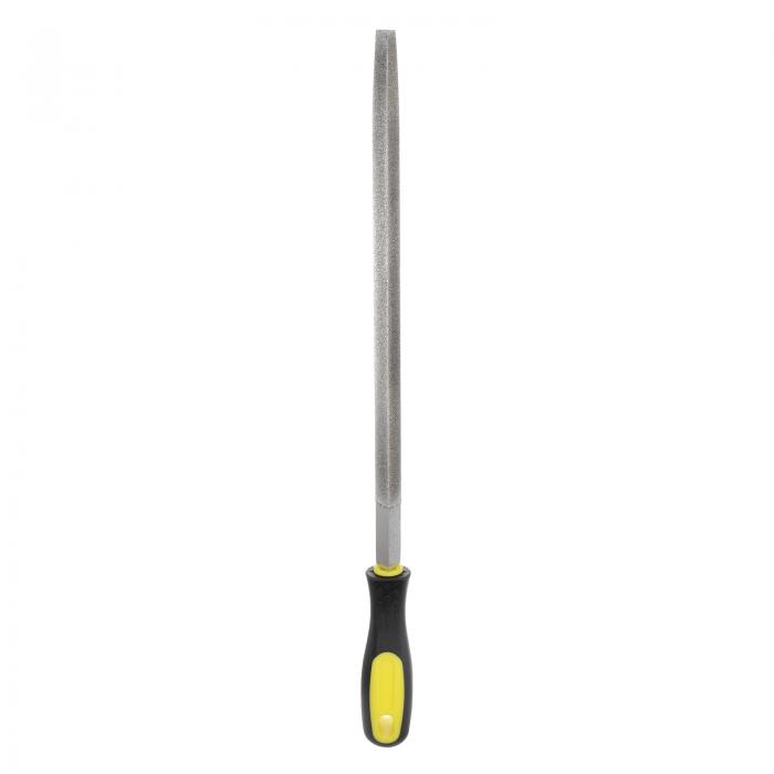 ダイヤモンドコートヤスリ 300 mm 80グリット 三角ファイルツール プラスチックハンドル付き 金属 ガラス 木石 研削 研磨 彫刻用