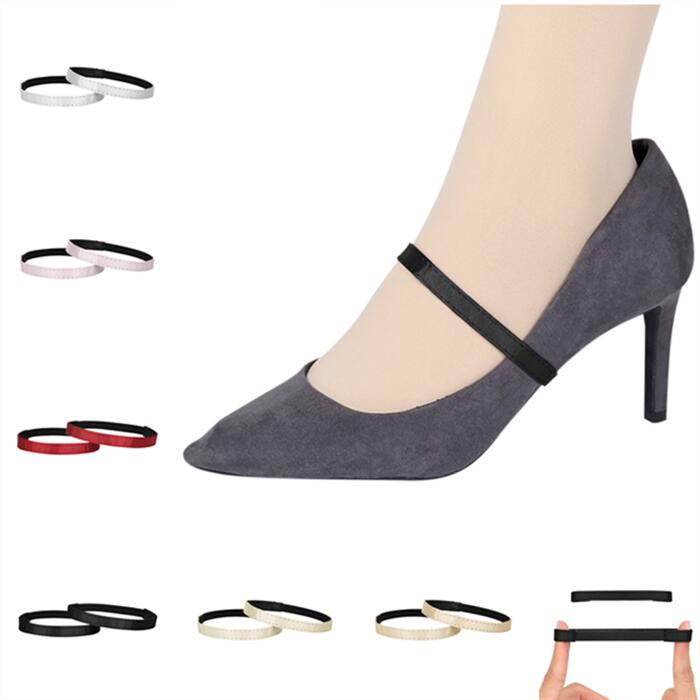 Allegra K サテン シューズストラップ バンド パンプス 脱げ防止 取り外し可能 ベルト レディース 6色選べる 4個2足 幅1cm