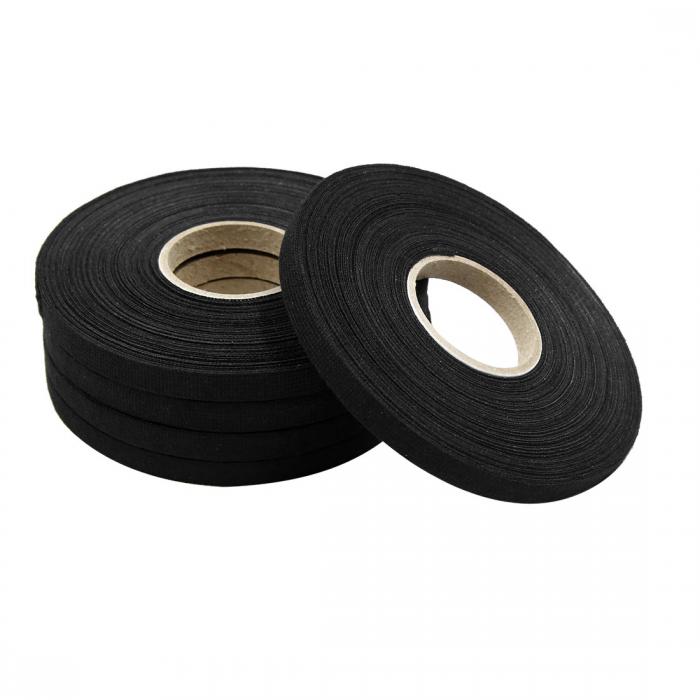 配線用線束テープ ブラック 粘着布 ファブリック カー ワイヤー 線束 織機 テープ 9mm x 25m 5個入り