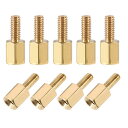 M2.5x6mm+6mm オスーメスブラスペーサー 高品質ブラス(HPb59-1)製 電気回路基板マウントフライトコントローラー 50個入り(4)
