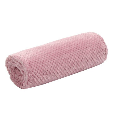 ソウテン フリースの毛布 柔らかく暖かいフランネルベッドブランケット 毛布 メッシュファジィぬいぐるみ 軽量 固体 ピンク 30 