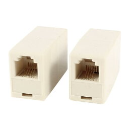 RJ11電話アダプタ インラインコネクタ 6P4Cメス F/F 2個入り