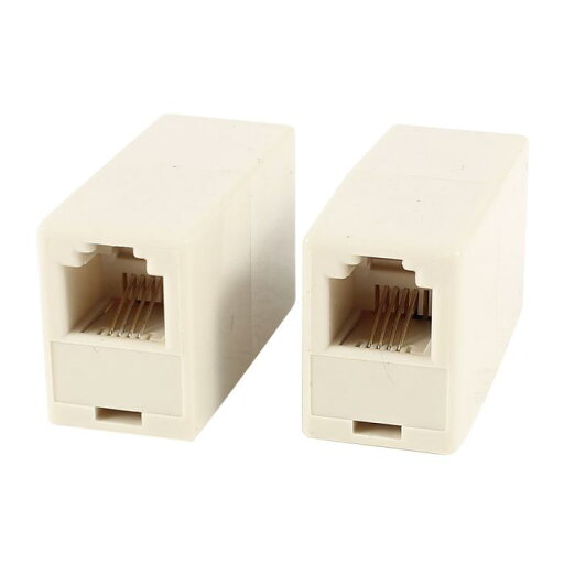 RJ11電話アダプタ インラインコネクタ 6P4Cメス F/F 2個入り RJ11電話アダプタ インラインコネクタ 6P4Cメス F/F 2個入り