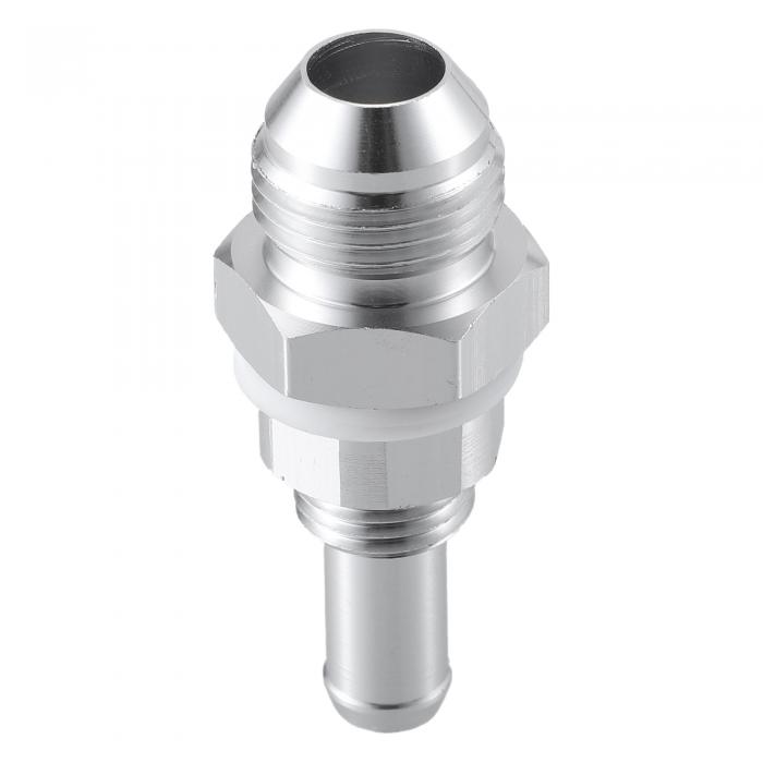 車の燃料ライン継手 8ANオスフレアバルクヘッド-9.5 mmホースバーブ 燃料タンク継手アダプター アルミニウム合金 シルバートーン