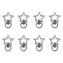 16個のメタルスプリングスナップキーチェーンクリップ、スターシェイプスイベルスナップフックロブスタークローファスナー、DIYクラフトバッグ装飾用、レインボーカラ...