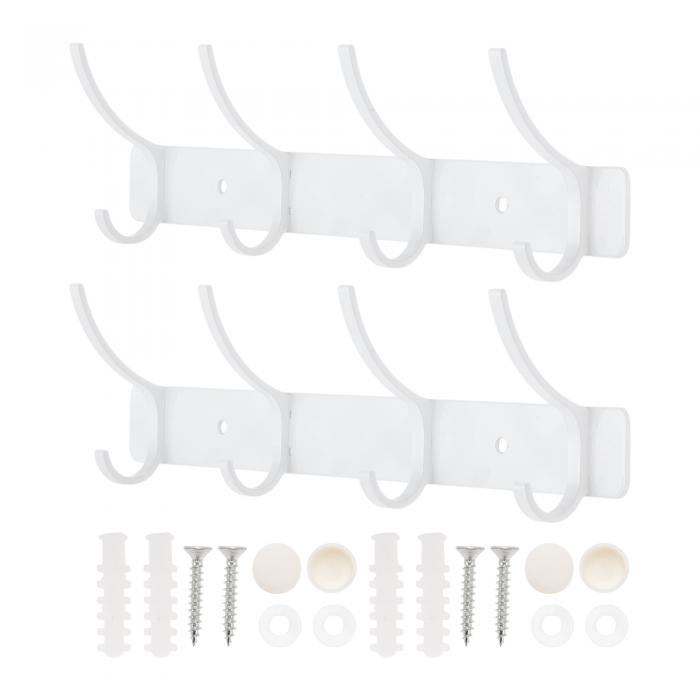 CAPASTEC 2個セット 壁掛けラック ウォールハンガー コートラック 壁掛けコートフック 掛けフック 4連 ハットラック バスルーム用 タオルフック ホワ...
