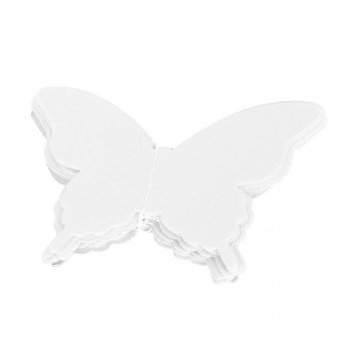 吊り飾り フォルディングガーランド パーティー 紙 蝶の形 手作り ホワイト 2.8メートルの長さ