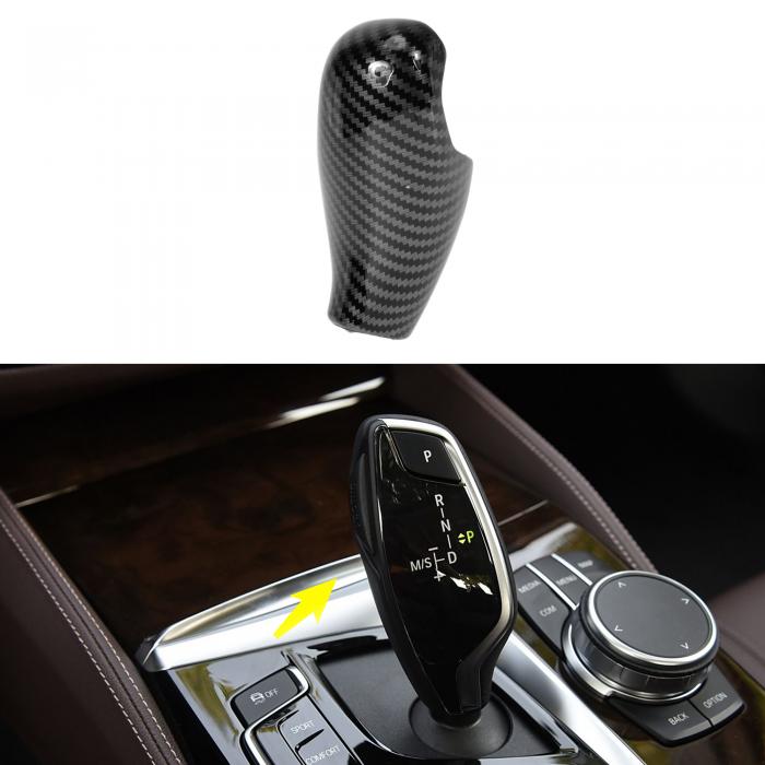 TUCKBOLD BMWに対応 5 6 7シリーズG11 G12 G30 G31用ABSギアシフトノブボタンカバーカーボンファイバーブラック