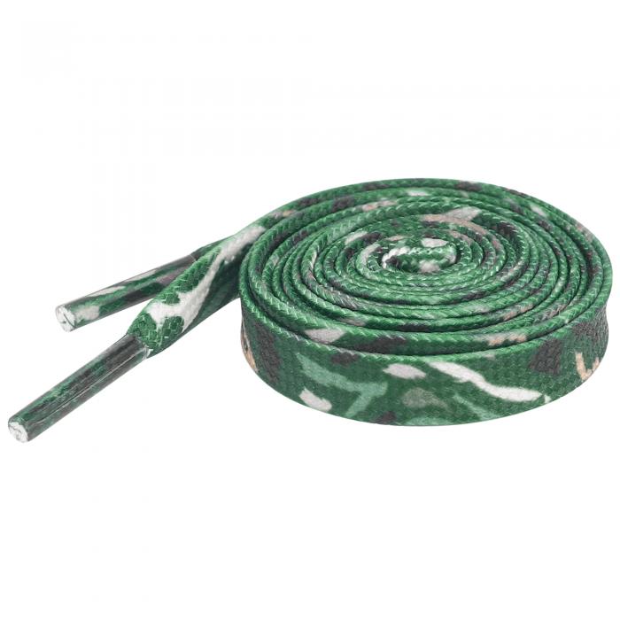 Elerevyo Thin Flat Contrast Color 0.3 Inch Wide Laces Camouflage Shoelaces 1 Pair Jungle Green Camouflage 100cm/39.4"
