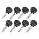 8個 M3 x 20mm ニュート付きクランピングノブ 304ステンレススチールサムスクリュークランピングノ茶色ドハンドスレッドハンドボルトスタッドノブ14mm...