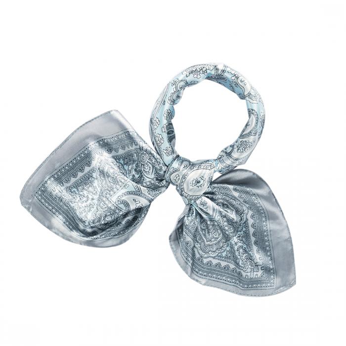 レディース スカーフ 正方形 おしゃれ オフィス フォーマル 制服用 ライトブルーグレー 5枚