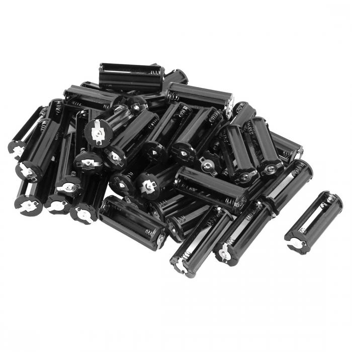 電池ケース バッテリーのボックス 収納ボックス プラスチック ブラック 円筒セル 3 x 1.5V 単4形電池 5..