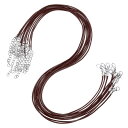10個20インチワックスネックレスコード、クラ スプ付きのバルクネックレスストリング2mmワックスレザーコードロープ、宝石メイキングDIYブレスレットペンダント...