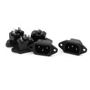 パワーソケット プラスチック製シルバートーン AC 250V 10A IEC 320 C14 5個入り