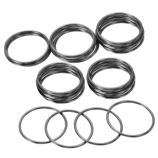 PATIKIL メタルOリング50mm / 2" 20個入り 電気めっき亜鉛合金Oリングバックル シームレス溶接丸リング バッグ 財布 ベルト ハードウェア DIYクラフト ドッグリ ード グレー-黒 PATIKIL メタルOリング50mm / 2" 20個入り 電気めっき亜鉛合金Oリングバックル シームレス溶接丸リング バッグ 財布 ベルト ハードウェア DIYクラフト ドッグリ ード グレー-黒
