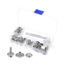 キャンバススナップキット 5/20cm ステンレス鋼 ファスナーキット スナップ カバー カーペット 修理用 2個設定ツール付き シルバー ホワイト 20セット...