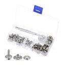 キャンバススナップキット 5/20cm メタル ファスナーキット スナップ カバー カーペット 修理用 2個設定ツール付き シルバー ホワイト 20セット入り