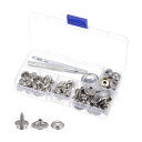 キャンバススナップキット 15mm スナップ ステンレス鋼 留め具セット スナップ ボタン カバー カーペット 修理用 3個設定ツール付き シルバートーン 25...