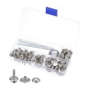 キャンバススナップキット 15mm スナップ ステンレス鋼 ネジ 留め具セット スナップ ボタン カバー カーペット 修理用 3個設定ツール付き シルバートーン...
