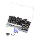 グロメットツールキット メタル 10mm 銅 メタル グロメットアイレット 3個取付工具付け & 収納ボックス シューズ 服 レザー DIY 100セット入り