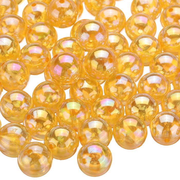 100個 アクリル ラウンド ビーズ AB カラー 12mm ルーズ バブル スペーサー クラフト ビーズ 穴付き DI..