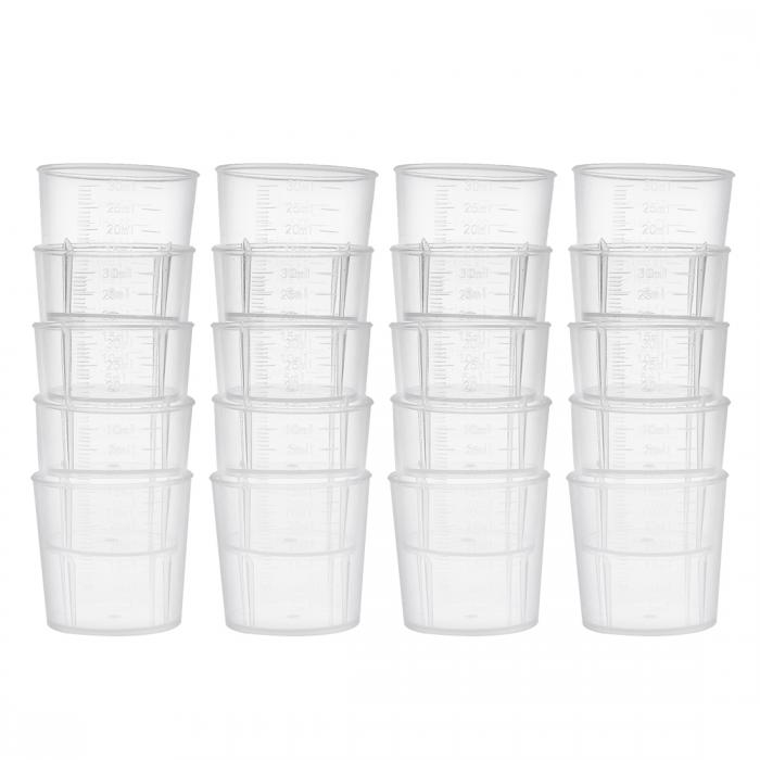 測定カップ ビーカー ラボ用 PP プラスチック 目盛り付ビーカー 30ml 20個入り