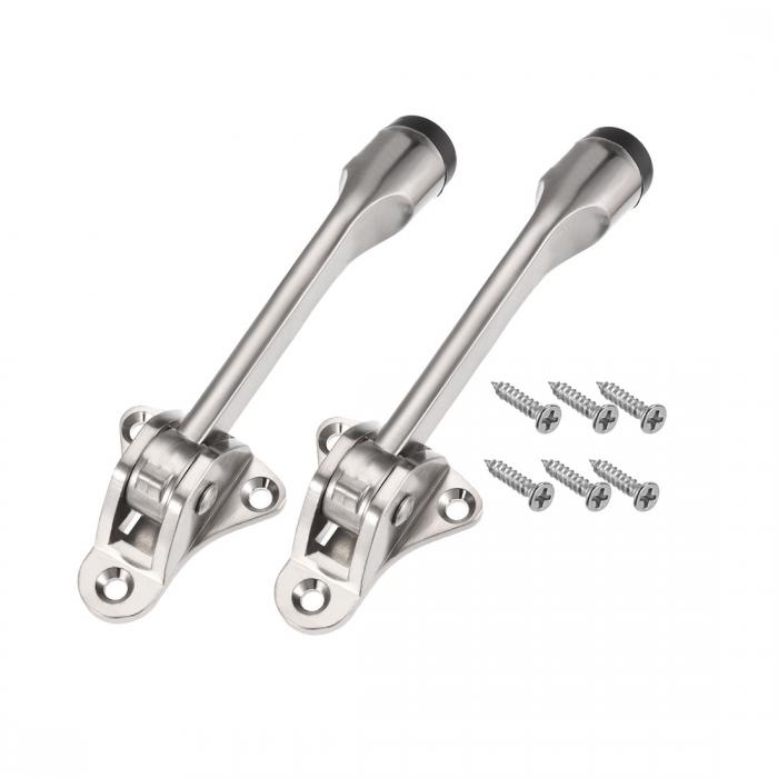 ドアストッパー スキュー 亜鉛合金製 シルバートーン ハウスベッドルームホームオフィス用 2個入り