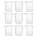 測定カップ ビーカー ラボ用 透明 PP プラスチック 目盛り付のビーカー 100ml 9個入り