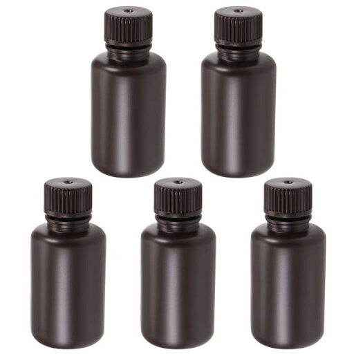 プラスチックラボ用ボトル サンプルシーリング液体貯蔵容器 60ml ブラウン 5個入り プラスチックラボ用ボトル サンプルシーリング液体貯蔵容器 60ml ブラウン 5個入り