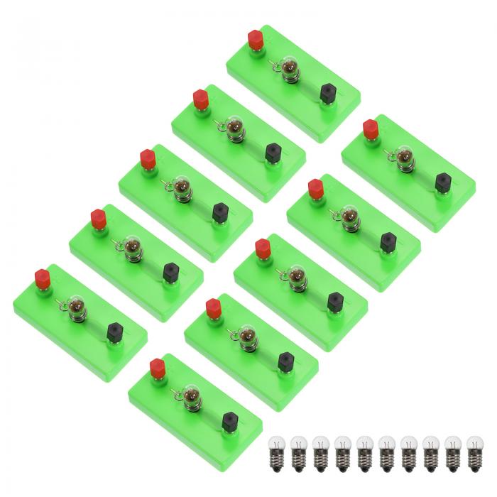 PATIKIL 1.5V電球付きミニバルブソケット 10個セット 物理学実験教材用DIYランプベース 電気実験教材 実験器具ラボ用品