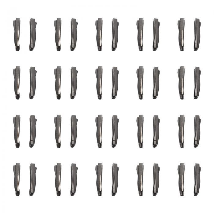 ダブルオープンジッパー修理ラッチキット #8インサートピン ジャケットコート双方向分離ジッパー用 メタリックブラック 20セット