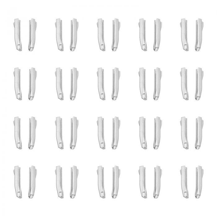 ダブルオープンジッパー修理ラッチキット #8インサートピン ジャケットコート双方向分離ジッパー用 シルバートーン 20セット