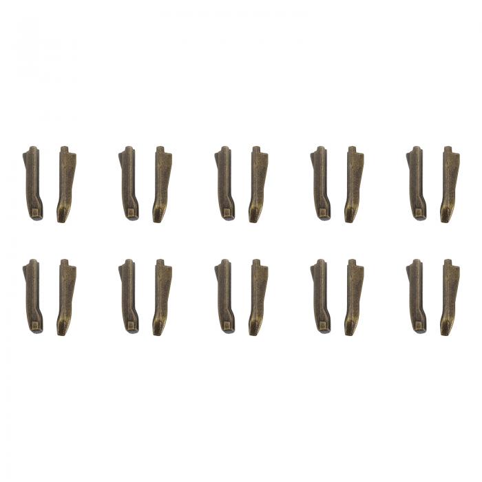 ダブルオープンジッパー修理ラッチキット #5インサートピン ジャケットコート双方向分離ジッパー用 ブロンズトーン 10セット