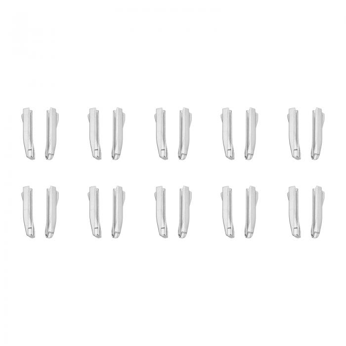 ダブルオープンジッパー修理ラッチキット #8インサートピン ジャケットコート双方向分離ジッパー用 シルバートーン 10セット