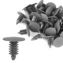 ボルトリベットファスナー 9 mm穴径 プラスチック トリムパネル固定クリップ グレー GMに対応 30個