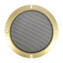 X AUTOHAUX スピーカーカバー スピーカーグリル カバー 153x10mm メッシュ サブウーファーグリルホーン 光沢ガードプロテクター プラスチック 鉄 ゴールドトーン ブラック 1個入り
