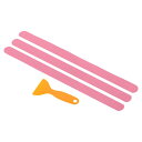 PATIKIL 380 x 20mm 滑り止めグリップテープ 6本 滑り止め牽引ストリップ 四角 スクレーパ付き 階段 浴槽 シャワー用 ピンク