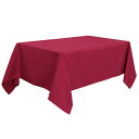 PiccoCasa 長方形 テーブルロス 汚れに強い 結婚式 ピクニック用 ダイニングテーブルカバー 屋内 屋外 レッド 140*200cm