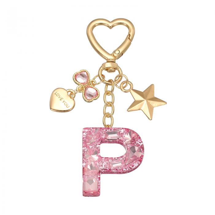 PATIKIL キーチェーン キーホルダー イニシャルレター かわいいデコレーション カップの飾り キーチェーン装飾 バックパック ハンドバッグ 財布用 レター...